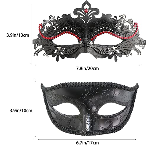 Image of Coddsmz Couple Masquerade Mask Set - Venetian & Mardi Gras Mask for Women & Men