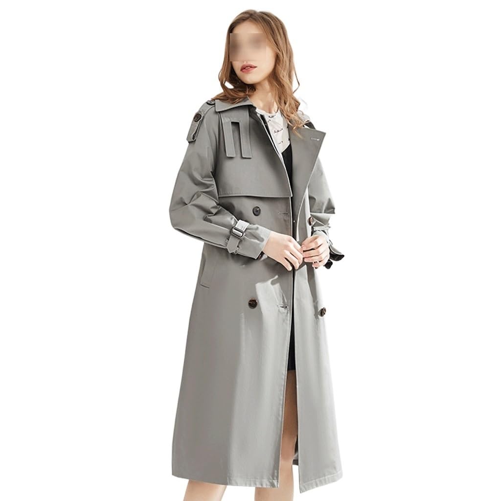 Trench Coat Womens Medium-length Spring and Fall Fashion Loose Coat Casual Long Coat High-end