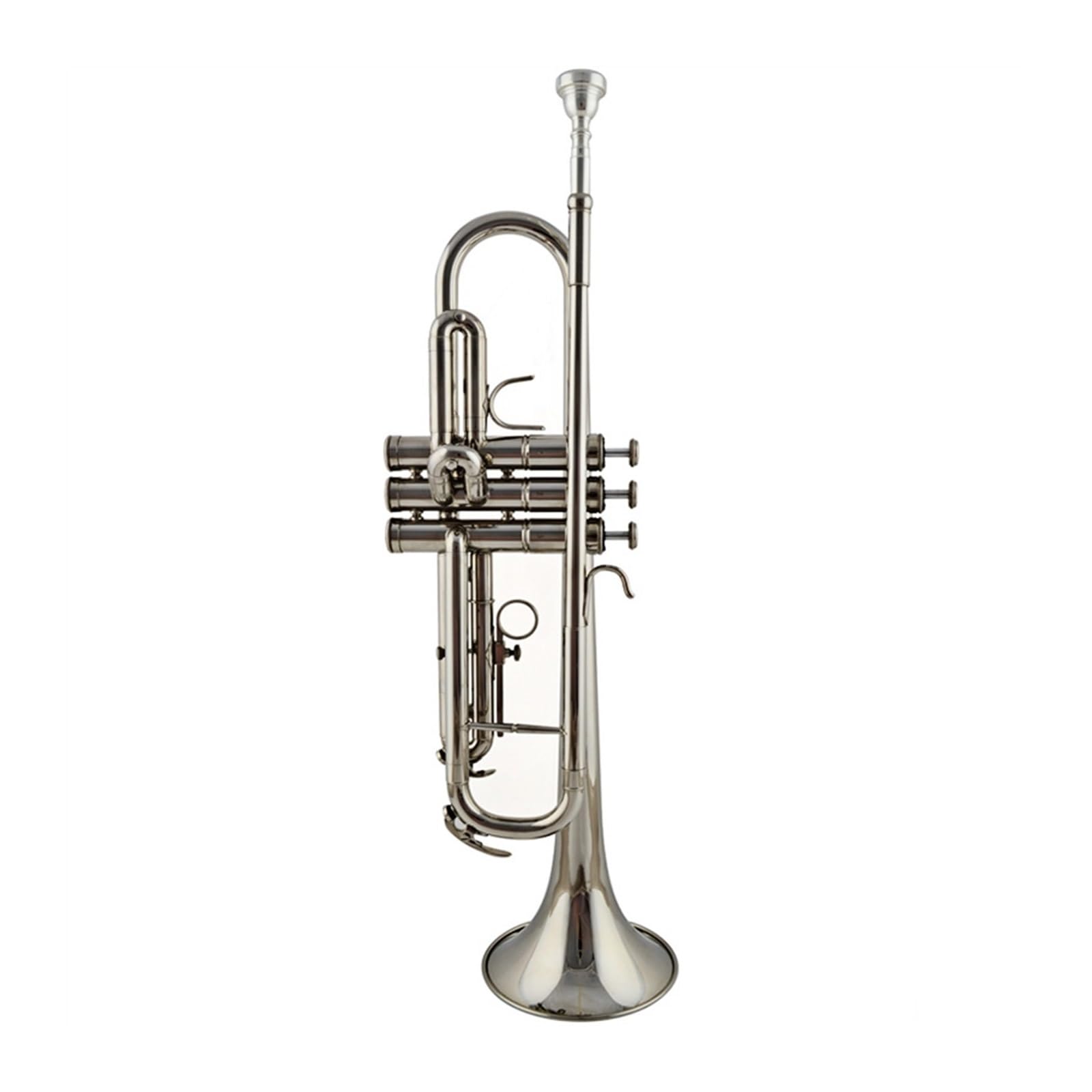 trąbka instrument Trąbka złoto srebro B płaski test wydajności na poziomie podstawowym(Color:Silver)