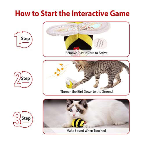 Gigwi Interactive Squeaking Cat Toy，Chirpy Bee Sound Toy For Cats，Melody Chaser Play Squeak Kitten Toy For Boredom #TOP1
