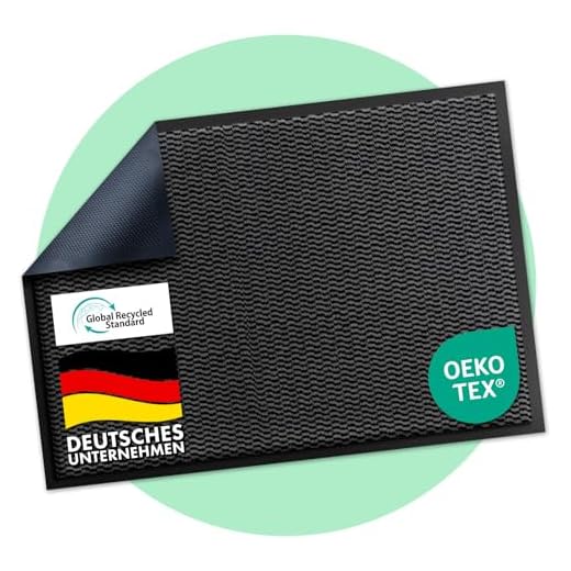Floordirekt Premium Fußmatte für Eingangsbereich, 120x180cm Anthrazit, Schmutzfangmatte für Innen und Außen, rutschfest & waschbar, Sauberlaufmatte für Flur, Teppich für Haustür, Sky Novo