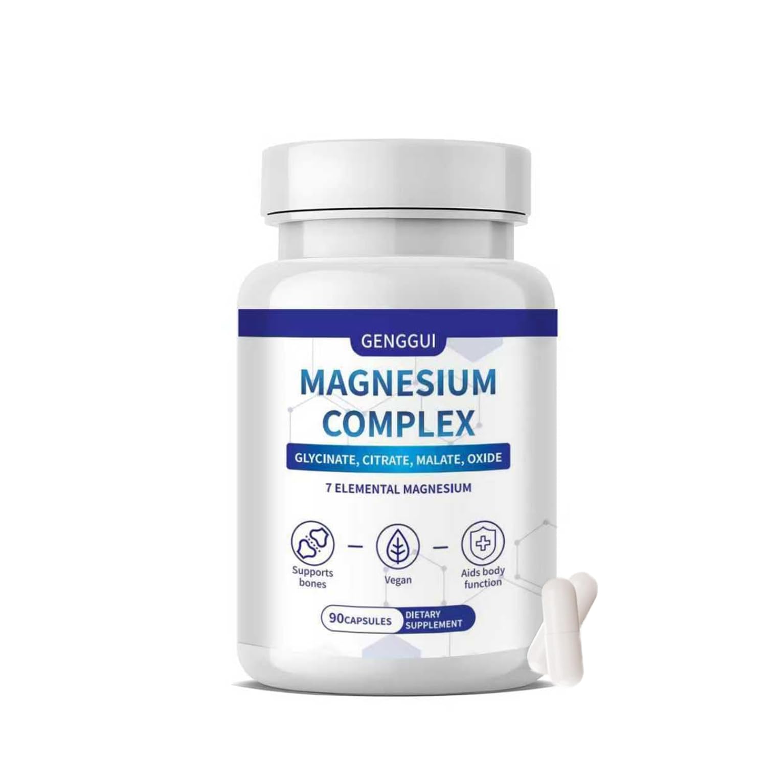 Magnesium Complex 500mg, 240 Veggie Capsules – 10-in-1 Glycinate, Citrate, Malate, Oxide, & More – 100% Chelated For Easy Absorption – Essential Mineral Supplement – Non-GMO