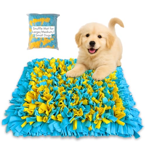 Large Snuffle Mat for Dogs, Enrichment Feeding Mat for Slow Eating, Smell Training, and Stress Relief, Natural Foraging Sniff Mat to Keep Dog Busy, Puppies/Small/Medium/Large Breeds, 24 x 20 Inch