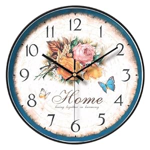 12 Zoll Floral Wanduhr Land Küche Uhr Rustikaler Garten Stil Home Wanduhr Retro Uhren Silent Wohnzimmer Schlafzimmer Büro Home Decor
