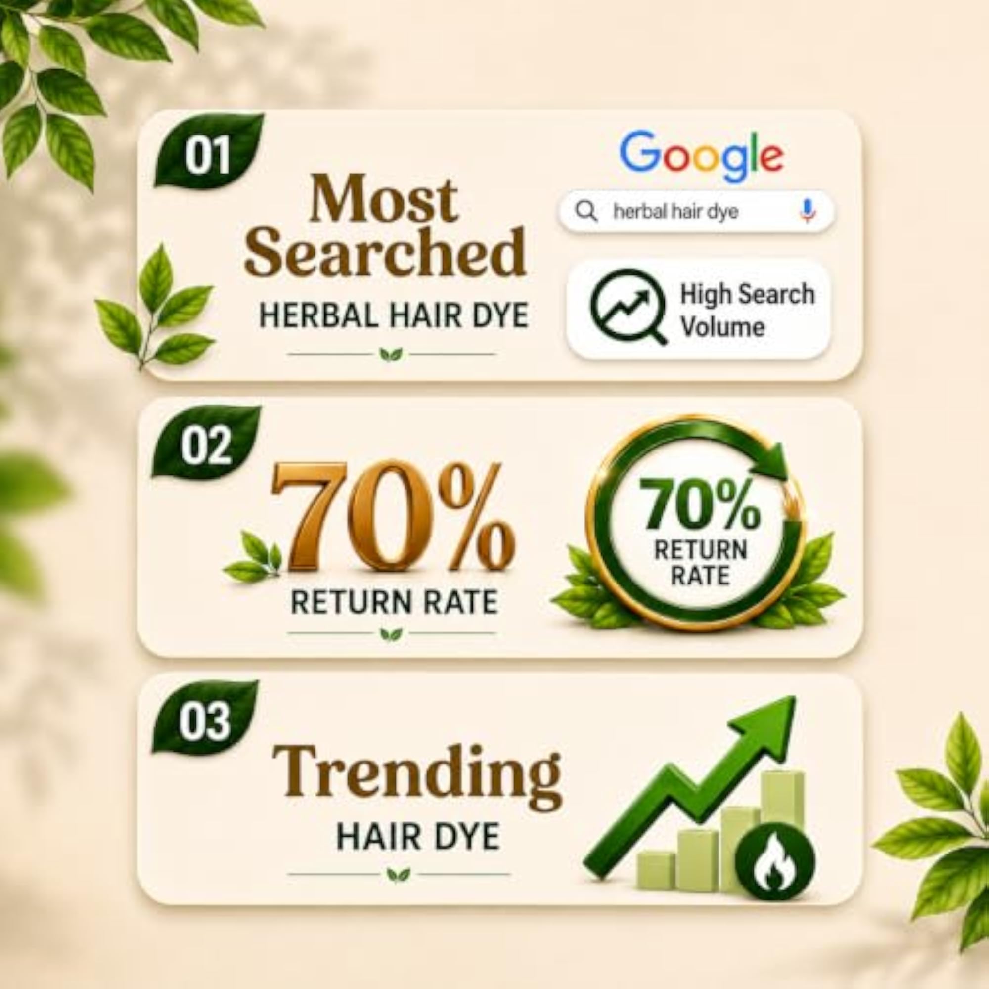 Ethic Cosmetics Herbal Hair Dye Powder, Natural Black