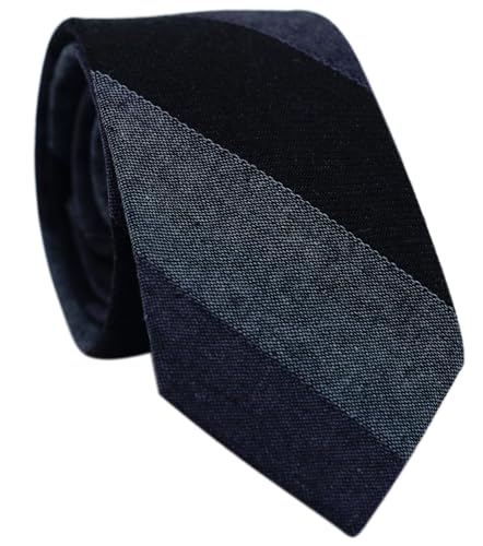Image of BELLUNO Men's 2.5 inch Skinny Solid Cotton Linen Ties