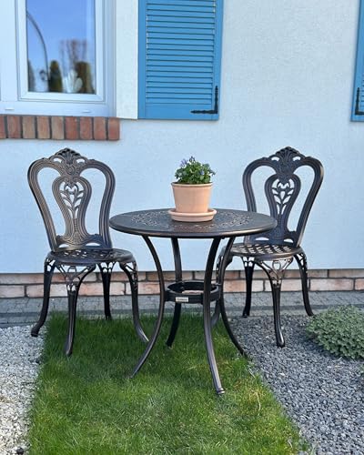 Table de repas en aluminium effet vieilli de style classique Beliani - 7