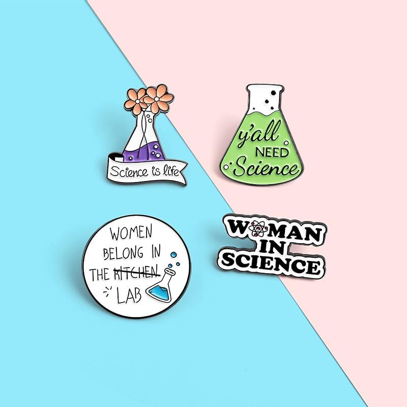 Image of You All Need Science Flask Shaped Enamel Lapel Pin Metal Badge Brooch For Backpacks