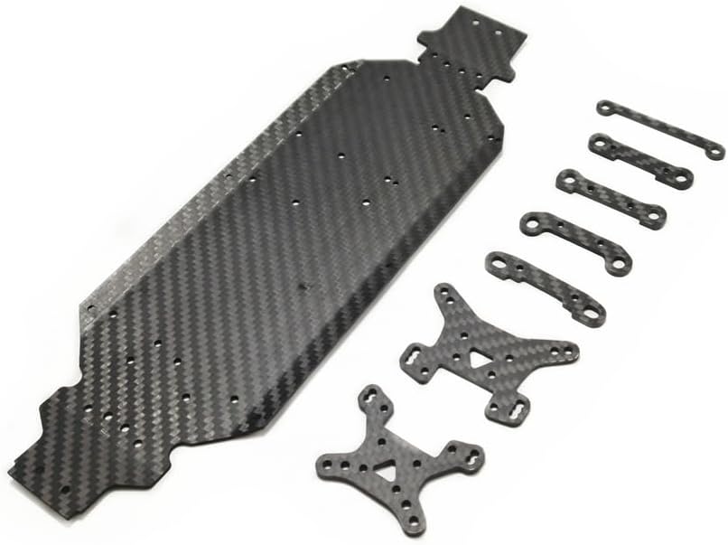 for Wltoys 124017 124016 144001 144010 144002 Upgrade Parts Carbon Fibre Chassis Shock Bracket Arms Fixed Parts Set(for 124019 124017)