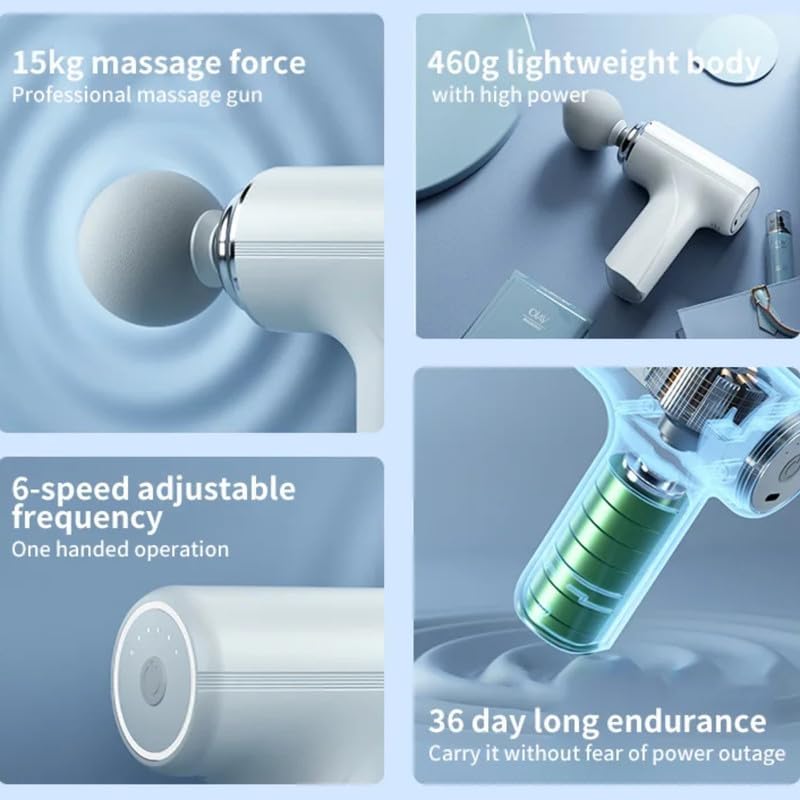 Image of Anva Upgraded Percussion Massage Gun | Deep Tissue Body Massage Machine For Pain Stress Relief | 6 Specialized Heads | Massager Machine For Full Body