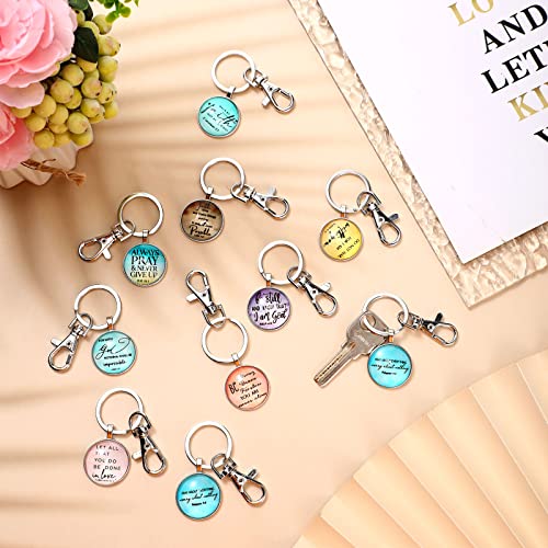 Image of Fumete Christian Keychain Bulk Bible Verse Religious Scripture Quote Inspirational Key Rings Gift for Women Men Church Pastor