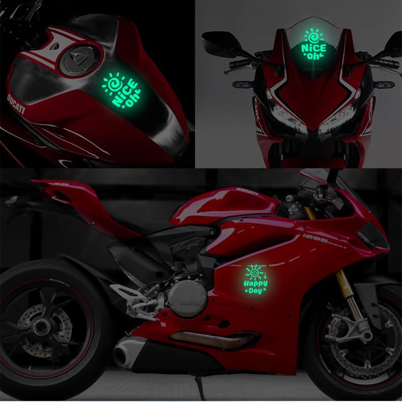 Image of Car Sticker, Decals 4 Car Motorcycles,Sunflower, Glow-in-Dark,Scratch Shields,Covering Scratches, Fluorescent,Waterproof and Fade-Resistant,No Damage (Dazzling Night Light(Nice oh) 4.72'' x 3.94'')