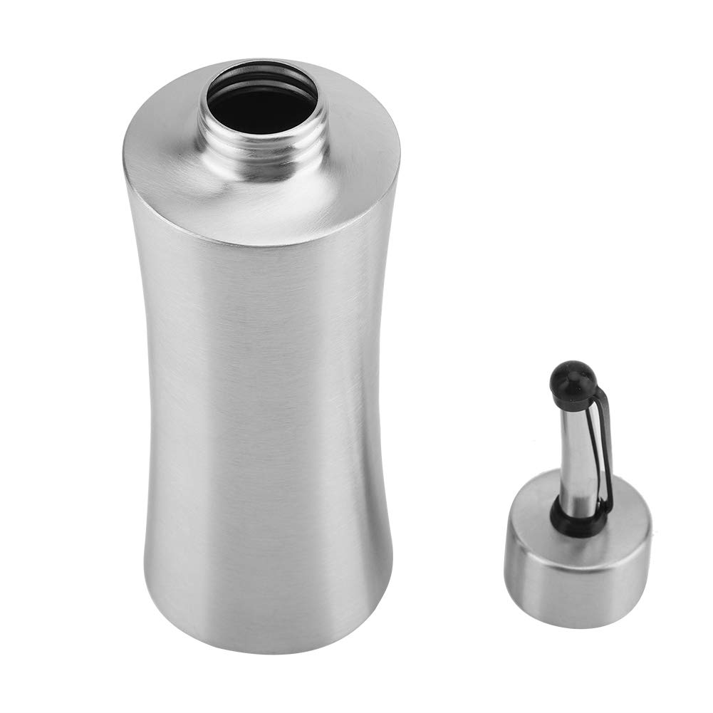Jenngaoo Olive Oil Dispenser, Stainless Steel Oil Vinegar Cruet Dispenser Leakproof Oil Bottles Container Seasoning Jar for Kitchen Cooking BBQ 250ml (#A)