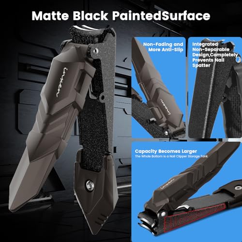 nail clippers for men with catcher  no splash self-collecting premium steel clippers for fingernails amp toenails ideal gifts for menamp grooming gifts great gadget amp stocking stuffer gift