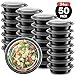 PROMOZE 50-Pack Reusable Meal Prep Containers Microwave Safe Food Storage Containers with Lids, 24 oz Round Take Out Plastic Bento Lunch Box To Go Meal Prep Bowls, BPA-Free, Freezer Dishwasher Safe