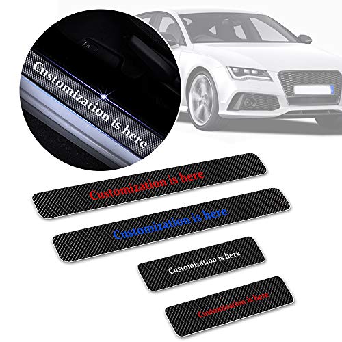 SLONG Customize Car Door Sill Door Entry Guard Car Door Entry Protectors for 4D Carbon Fiber Universal Vinyl Sticker Auto Accessories 4Pcs