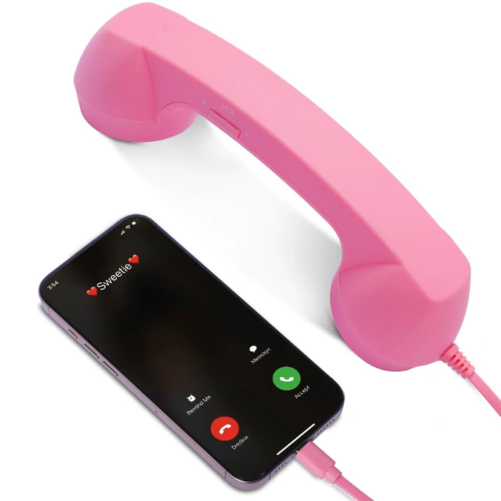 Kyduu Auricular telefónico Retro y Vintage, Receptores telefónicos Retro, Receptor de teléfono Retro como Auricular, Teléfono Retro Auricular Vintage para Celulares para móvil, Tablet (Blanco) — view 7