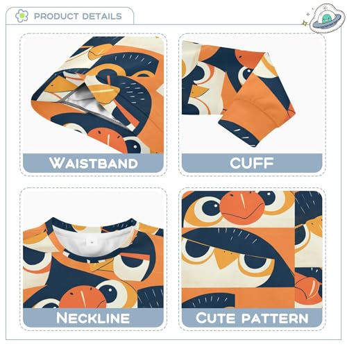 JUNZAN Cartoon Albatross Orange Big Girls Pullover Hoodie Long Sleeve Kids Pullover Hoodie Party 4T3