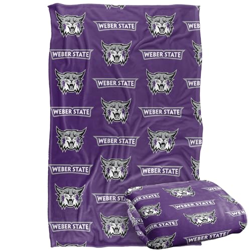 Weber State University Wildcats Blanket, 36"x58" Logo Pattern, Silky Touch Super Soft Throw