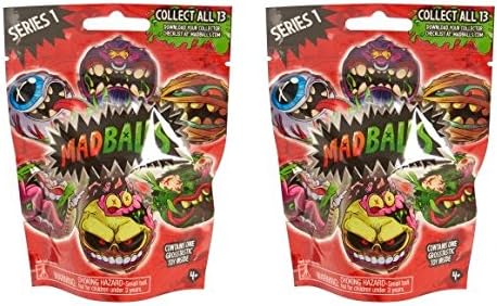 Madballs Series 1 - Set of 2 Blind Bags - These Soft and Squishy Balls are Fun to Roll Around, Toss Around, Juggle, Bounce, and Squeeze