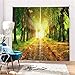 Produktbild HAOTTP 3D Vorhänge Verdunkelungsbett Auskleidungen Anpassen Sunny Forest Landscape Home Fenster High Vorhang Manager H240xW280cm