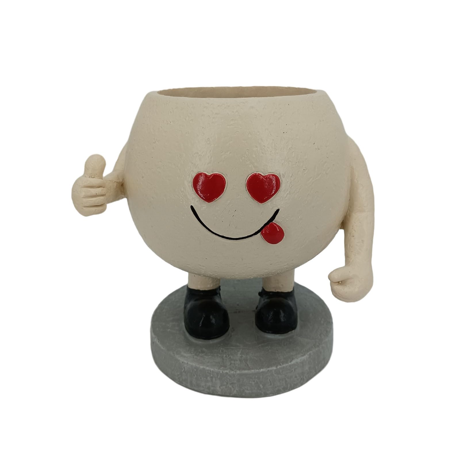 Hsioluted Resin Planter Pots Creative Human Head Vase Modern Smile Face Planter Pots for Indoor Garden Decorations Personalized Flower Arrangement Holder