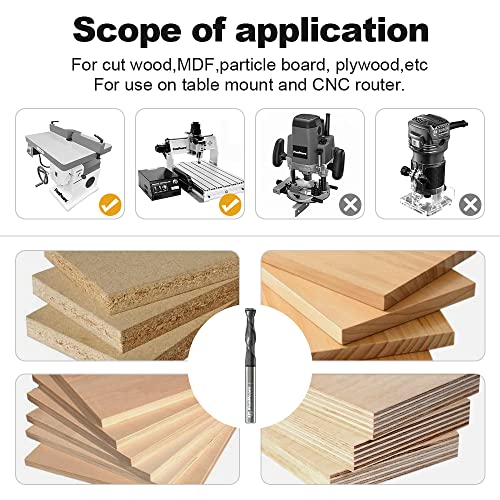 Fivepears Down Cut Spiral Router Bit For Cnc With Extreme Life Coated, 1/4" Cutting Diameter, 1" Cutting Length, 1/4 Inch Shank Carbide End Mill For Wood Carving Engraving Grinding Grooving #TOP5