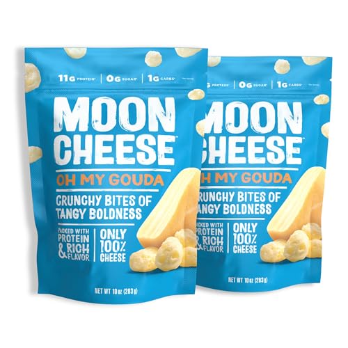 Moon Cheese Oh My Gouda Cheese Bites, 10 Ounce, 2-Pack, Crunchy, Packed With Protein & Calcium, Keto, Gluten Free