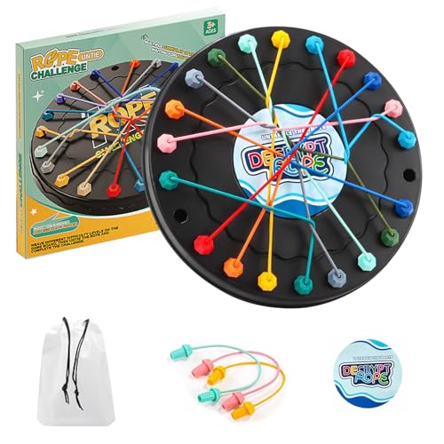 ZHITENG Brainy Knots, Juego de Rompecabezas de Cuerda Juegos de Mesa niños Educativo 2 a 4 Jugadores Strategy Rope Puzzle Juguete Interactivo de Cuerda Retorcida Rope Untangling Board Games