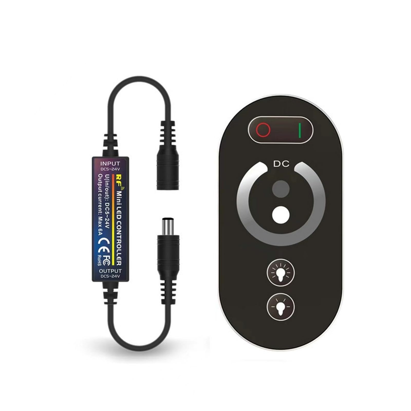 Telecomando a 6 pulsanti full touch Controller for strisce luminose RGB a tensione costante 12-24V Controller colorato a LED(Single color dimming)