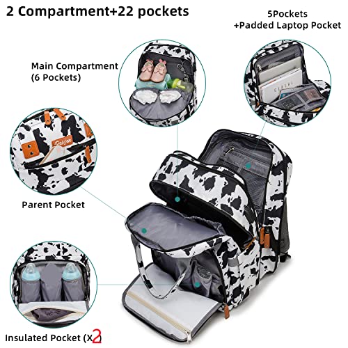 Rabjen Diaper Bag Backpack, Transformable Baby Bag, Spacious Enough For Twins' Stuff, Multifunction Back Pack #TOP1