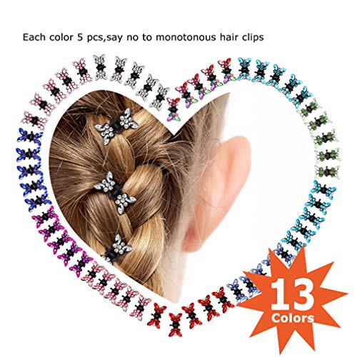 Anbala 65Pcs Small Hair Claw Clips Butterfly (Black-13Color) #TOP4