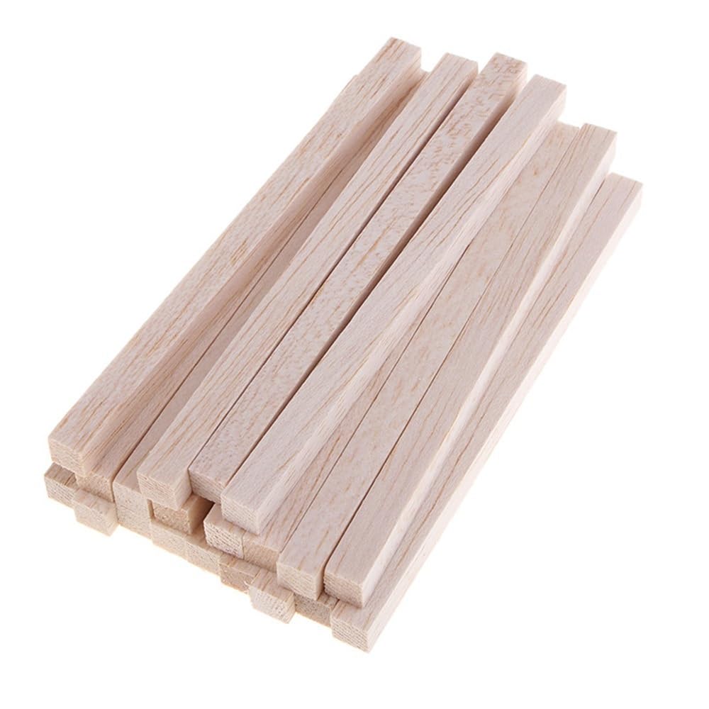 Drewniane patyczki do majsterkowania, 5 szt. kwadratowych patyczków drewnianych, naturalnych, niedokończonych, 50 – 200 x 30 mm x 30 mm (130 x 30 x 30 mm)