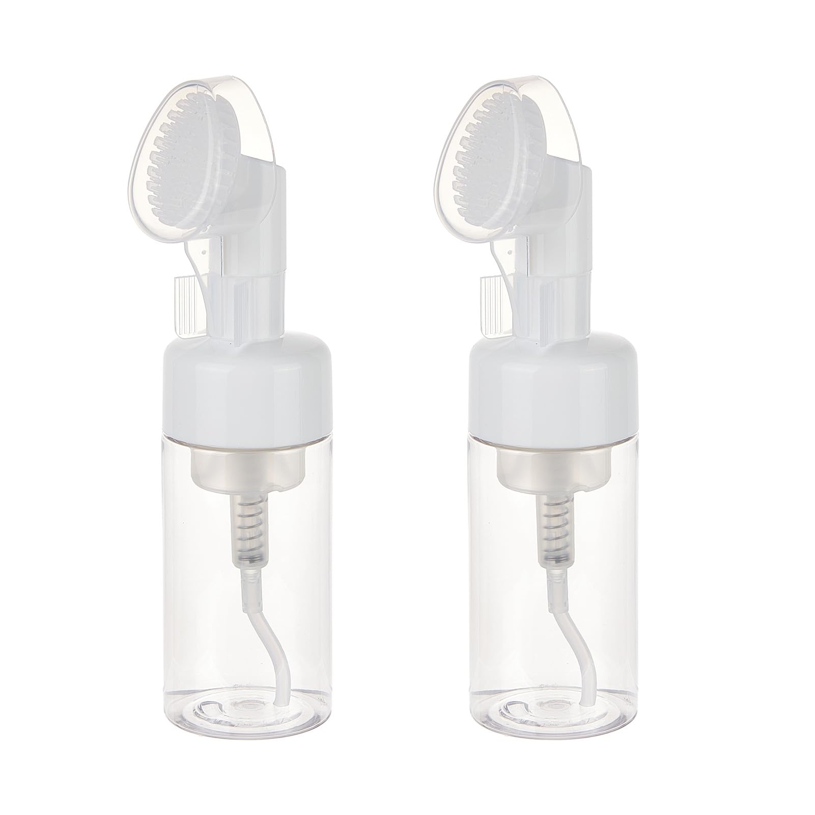 NICENEEDED Flacone In Schiuma Da 100 ml con Pennello, Dispenser per Pompa Detergente per Il Viso con Testina per Massaggio In Schiuma di Silicone, Dispenser Liquidi Da Viaggio per Sapone e Shampoo