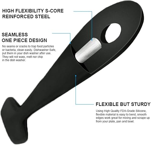 Miniatura 3 de SILCONY Juego de 4 espátulas de silicona pura, cucharas de pastelería, cepillo para untar resistente al calor (11-8.4 pulgadas) (4, juego de