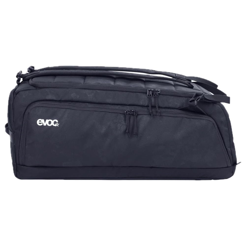 Torba podróżna EVOC GEAR BAG 55 (torba rowerowa z funkcją plecaka, wyjątkowo wytrzymały materiał zewnętrzny, odpinane paski na ramię, zmienne przegrody, odporna na brud/wodę), stal/szary