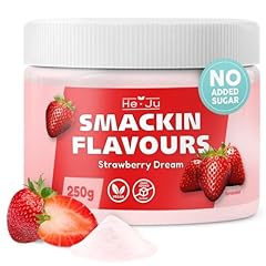 He-Ju Flavour Pulver Erdbeere 250g vegan, Geschmackspulver fast ohne Kalorien zum Süßen mit Erdbeer Geschmack