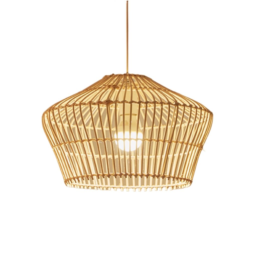 LYMSXAZOU 1-Piece Woven Rattan Chandelier Set, Height Adjustable Creative Lamp Shade Hollow Decoration Wicker Lantern Pendant Southeast Asian Style Restaurant Corridor Lighting E26