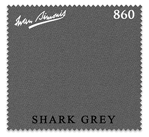 Simonis 860 Pool Billiard Table Cloth - Pre-Cut Rails - Authorized Dealer (Shark Grey, 7 ft)