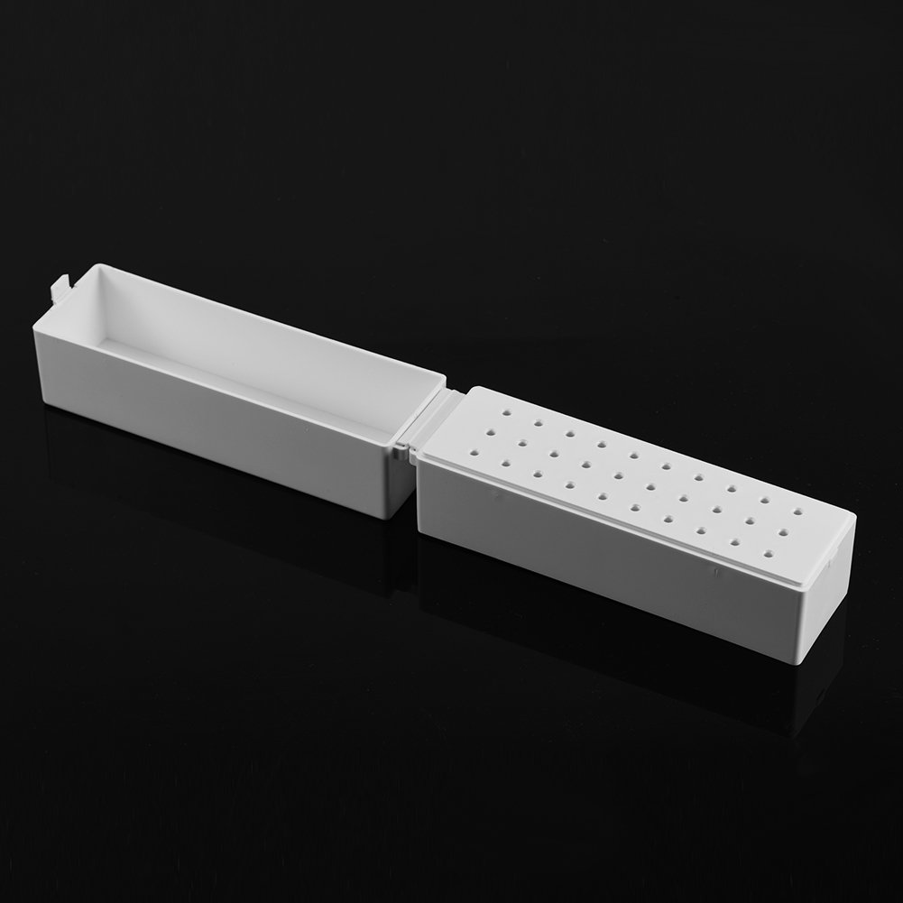 Set di punte per trapano per unghie, organizer per scatola di punte per trapano per unghie con fori, 30 fori per trapano per unghie artistiche Strumento per manicure per cremagliera