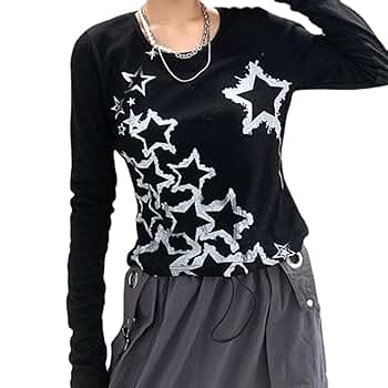 Amazon.com: Y2K Fairy Grunge Shirt Alt Goth Long Sleeves