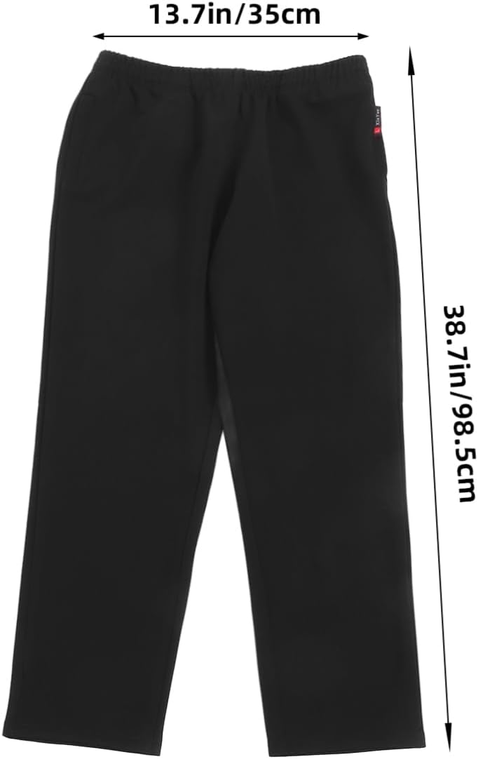 LIFKOME Chef Pants for Men Black Elastic Waist Draw Athletic Pants with Functional Pockets for Food Service
