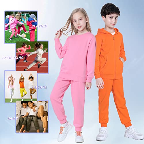 Image of Kid Nation Kids Unisex Soft Brushed Fleece Casual Pull On Jogger Sweatpants with Pockets for Boys or Girls