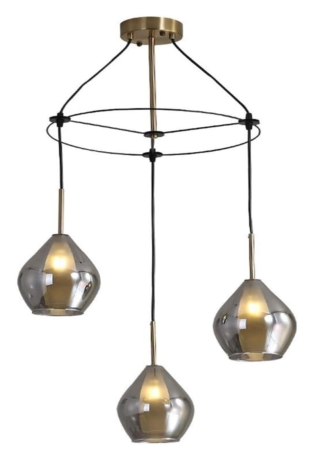 Plafonnier flamme à 3 têtes LED rétro pour salon et table à manger