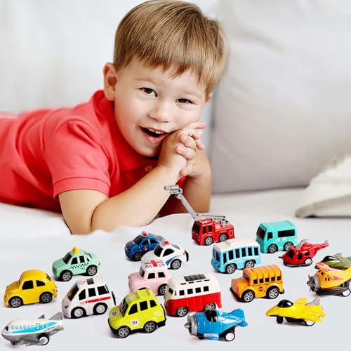 Set de 18 vehículos de juguete tirapullados miniatura 6