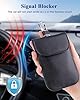 Teskyer 2 Pack Faraday Pouch for Car Keys, Keyless Car Key Signal Blocker Pouch, RFID Key Pouch, with Hook, Key Chain, Black and Rose #2