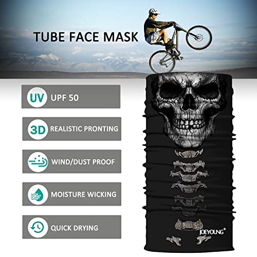 Image of JOEYOUNG Skull Face Mask UV Sun Dust Neck Gaiter Bandana Headwear Motorcycle