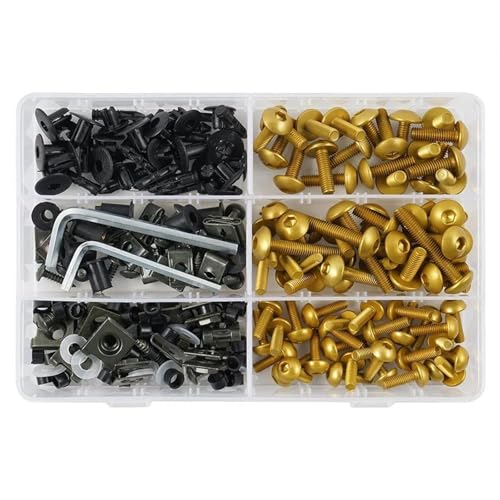 Clip fixation vis carrosserie Daytona 675R et boulons pare-brise moto dorés