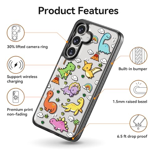 Coque Samsung Galaxy durable esthétique dinosaure 6,2 pouces - 5