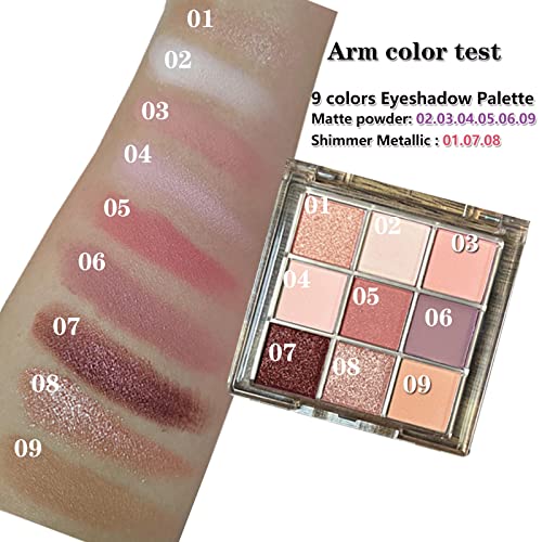 Nude Purple Eyeshadow Palette,Matte Shimmer Glitter Highly Pigmented Cream Eye Shadow Palette, 9 Color Waterproof Hypoallergenic Long Lasting Cute Korean Eye Makeup(Nude Purple 4#) #TOP1
